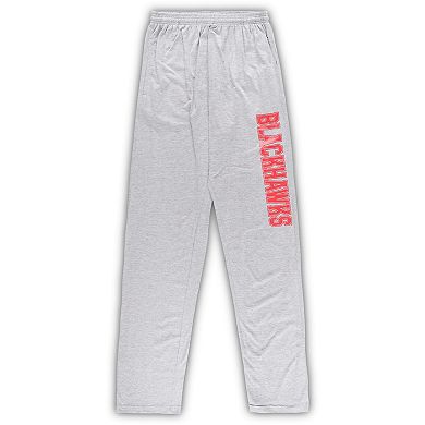 Men's Chicago Blackhawks Red/Heather Gray Big & Tall T-Shirt & Pants Lounge Set