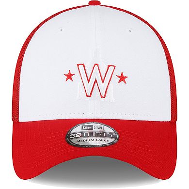 Men's New Era Red/White Washington Nationals 2023 On-Field Batting Practice 39THIRTY Flex Hat