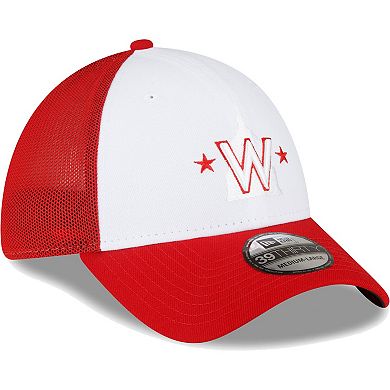 Men's New Era Red/White Washington Nationals 2023 On-Field Batting Practice 39THIRTY Flex Hat
