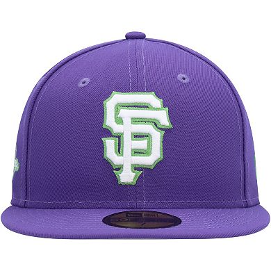 Men's New Era Purple San Francisco Giants Lime Side Patch 59FIFTY Fitted Hat