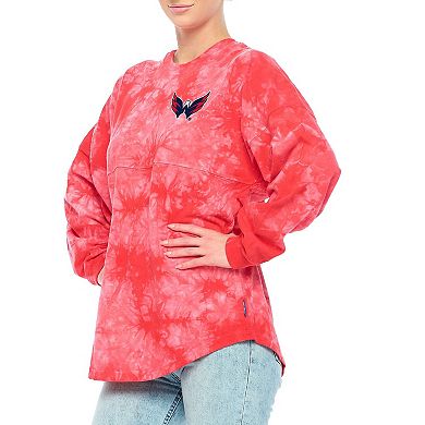 Women's Fanatics Branded Red Washington Capitals Crystal-Dye Long Sleeve T-Shirt