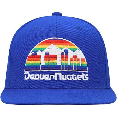 Men's Mitchell & Ness Royal Denver Nuggets Hardwood Classics MVP Team Ground 2.0 Fitted Hat