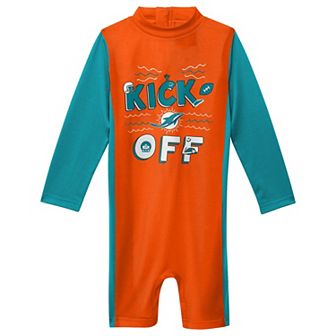 Toddler Orange Miami Dolphins Wave Runner Long Sleeve Wetsuit