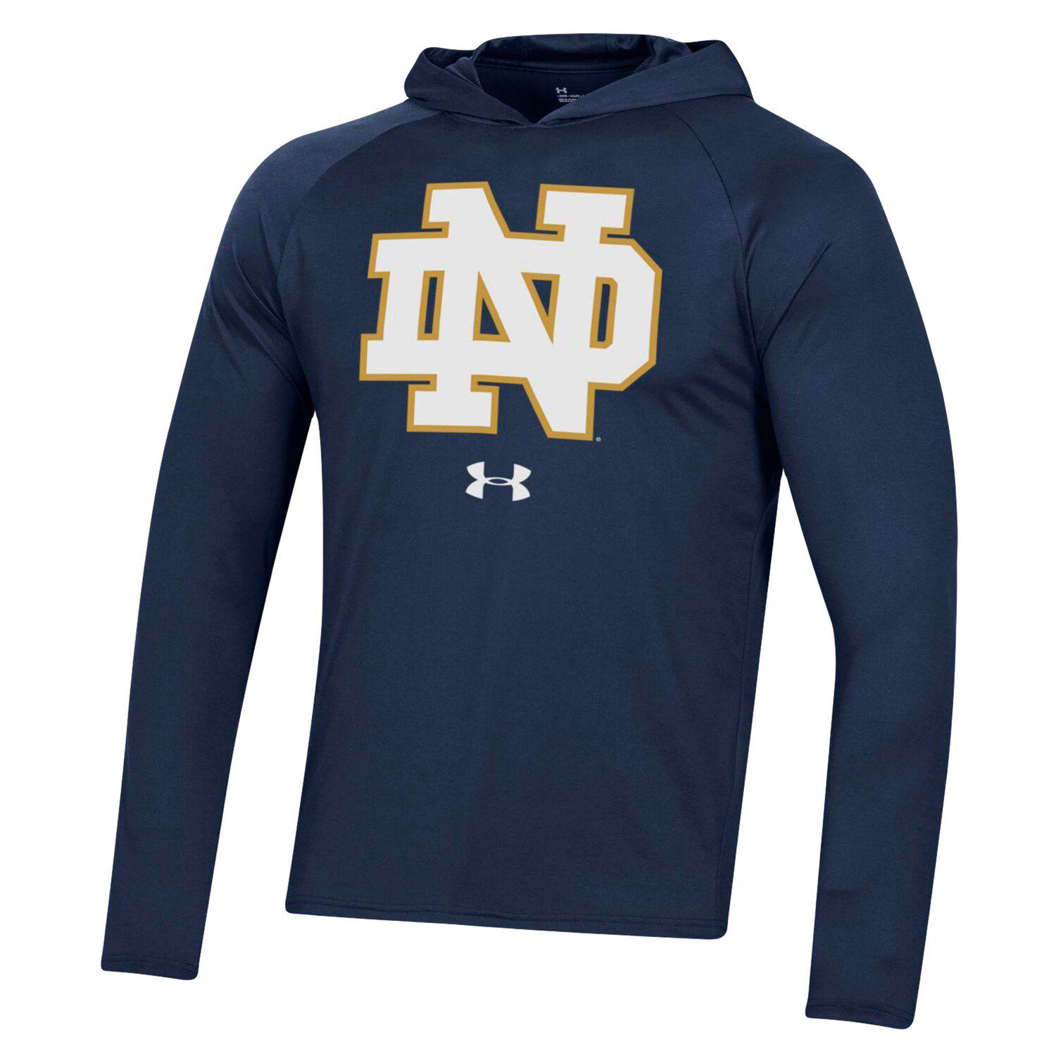 Men's Under Armour Navy Notre Dame Fighting Irish School Logo Raglan ...