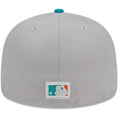 Men's New Era Gray/Teal Cincinnati Reds 59FIFTY Fitted Hat