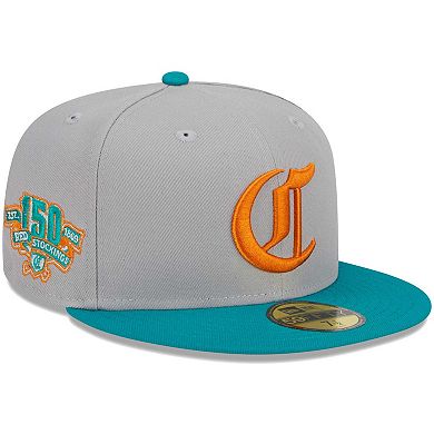 Men's New Era Gray/Teal Cincinnati Reds 59FIFTY Fitted Hat