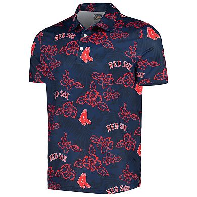Men's Reyn Spooner Navy Boston Red Sox Cooperstown Collection Puamana Print Polo