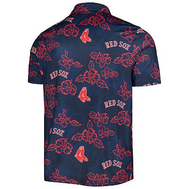 Men's Reyn Spooner Navy Boston Red Sox Cooperstown Collection Puamana Print Polo