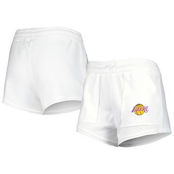Women's Concepts Sport White Los Angeles Lakers Sunray Shorts