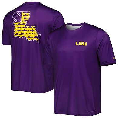 Men's Columbia Purple LSU Tigers Terminal Tackle Omni-Shade T-Shirt