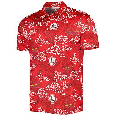 Men's Reyn Spooner Red St. Louis Cardinals Cooperstown Collection Puamana Print Polo