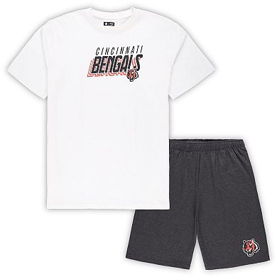 Men's Concepts Sport White/Charcoal Cincinnati Bengals Big & Tall T-Shirt and Shorts Set