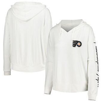 Women's Concepts Sport White Philadelphia Flyers Accord Hacci Long Sleeve Hoodie T-Shirt