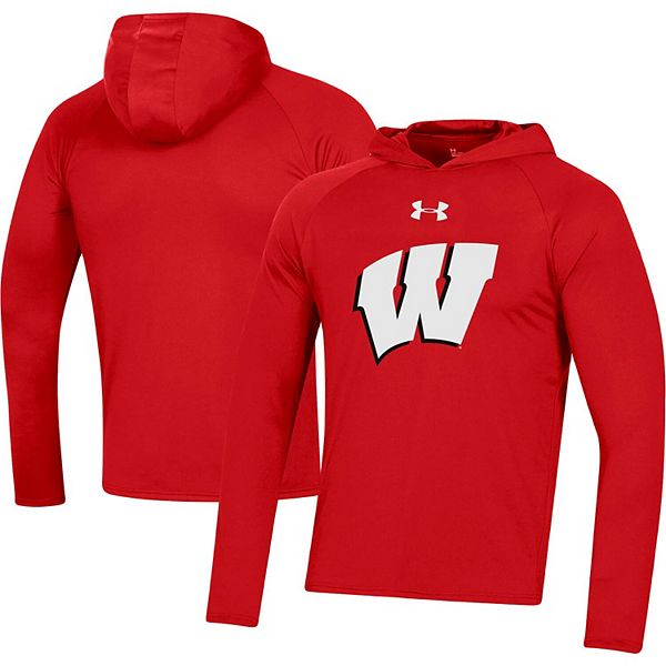 Men's Under Armour Red Wisconsin Badgers School Logo Raglan Long Sleeve ...