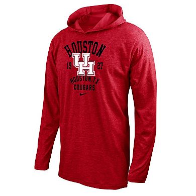 Men's Nike Red Houston Cougars Performance Long Sleeve Hoodie T-Shirt