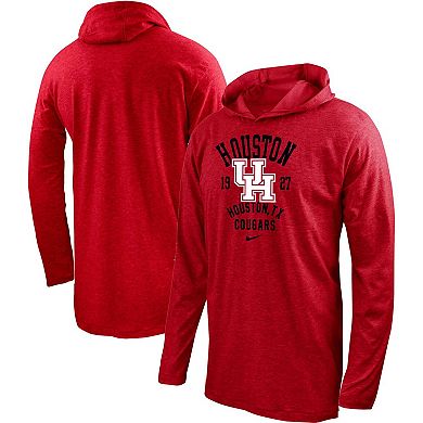 Men's Nike Red Houston Cougars Performance Long Sleeve Hoodie T-Shirt