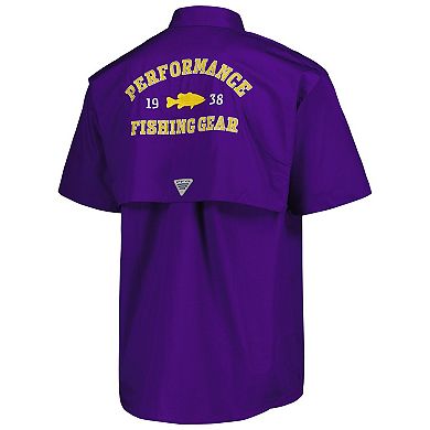 Men's Columbia Purple LSU Tigers Bonehead Button-Up Shirt
