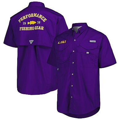 Men's Columbia Purple LSU Tigers Bonehead Button-Up Shirt