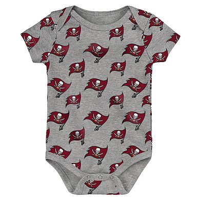 Newborn & Infant Red/Gray Tampa Bay Buccaneers Two-Pack Double Up Bodysuit Set