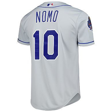 Men's Mitchell & Ness Hideo Nomo Gray Los Angeles Dodgers Cooperstown Collection Authentic Jersey