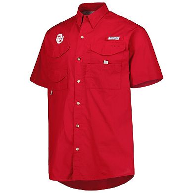 Men's Columbia Crimson Oklahoma Sooners Bonehead Button-Up Shirt