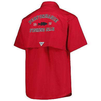 Men's Columbia Crimson Oklahoma Sooners Bonehead Button-Up Shirt