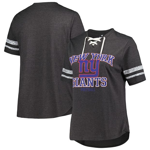 Fanatics Branded Women's Heathered Gray Buffalo Bills Plus Lace-Up V-Neck T- Shirt