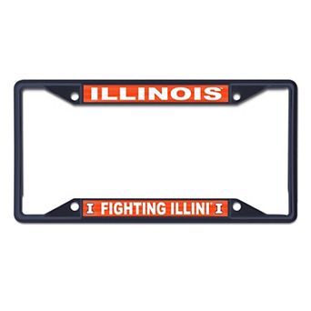 WinCraft Illinois Fighting Illini Chrome Color License Plate Frame