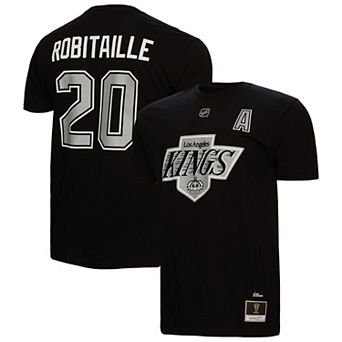 Men's Mitchell & Ness Luc Robitaille Black Los Angeles Kings Name & Number T-Shirt