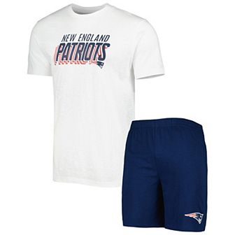 Men's Concepts Sport Navy/White New England Patriots Downfield T-Shirt & Shorts Sleep Set