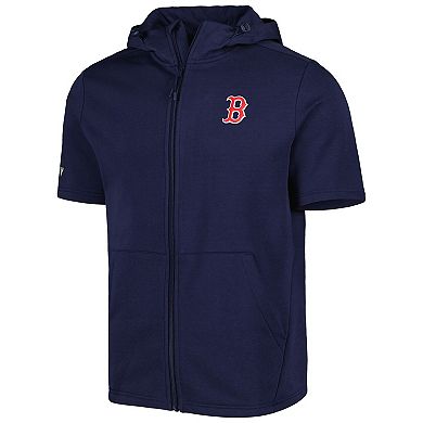 Men's Levelwear Navy Boston Red Sox Recruit Full-Zip Short Sleeve Hoodie