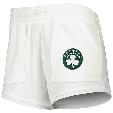 Women's Concepts Sport White Boston Celtics Sunray Shorts