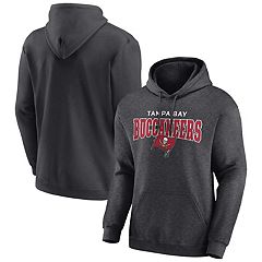 Men's Antigua Black/Heather Gray Carolina Panthers Victory Colorblock Pullover Hoodie Size: Medium