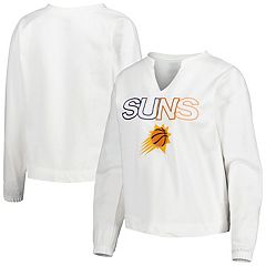 Women's Wear by Erin Andrews White Phoenix Suns Cropped Long Sleeve T-Shirt Size: Small