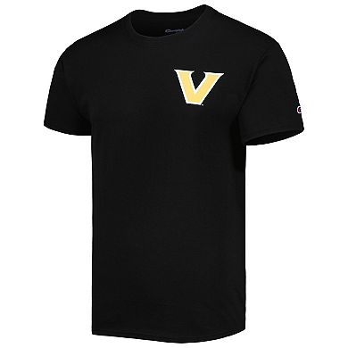 Men's Champion Black Vanderbilt Commodores Team Stack 2-Hit T-Shirt