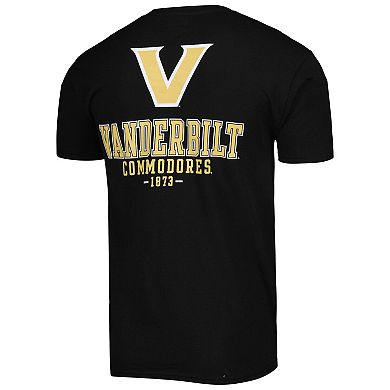 Men's Champion Black Vanderbilt Commodores Team Stack 2-Hit T-Shirt