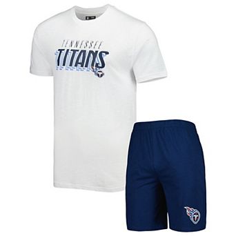 Men's Concepts Sport Navy/White Tennessee Titans Downfield T-Shirt & Shorts Sleep Set