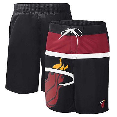 Men's G-III Sports by Carl Banks Black Miami Heat Sea Wind Swim Trunks