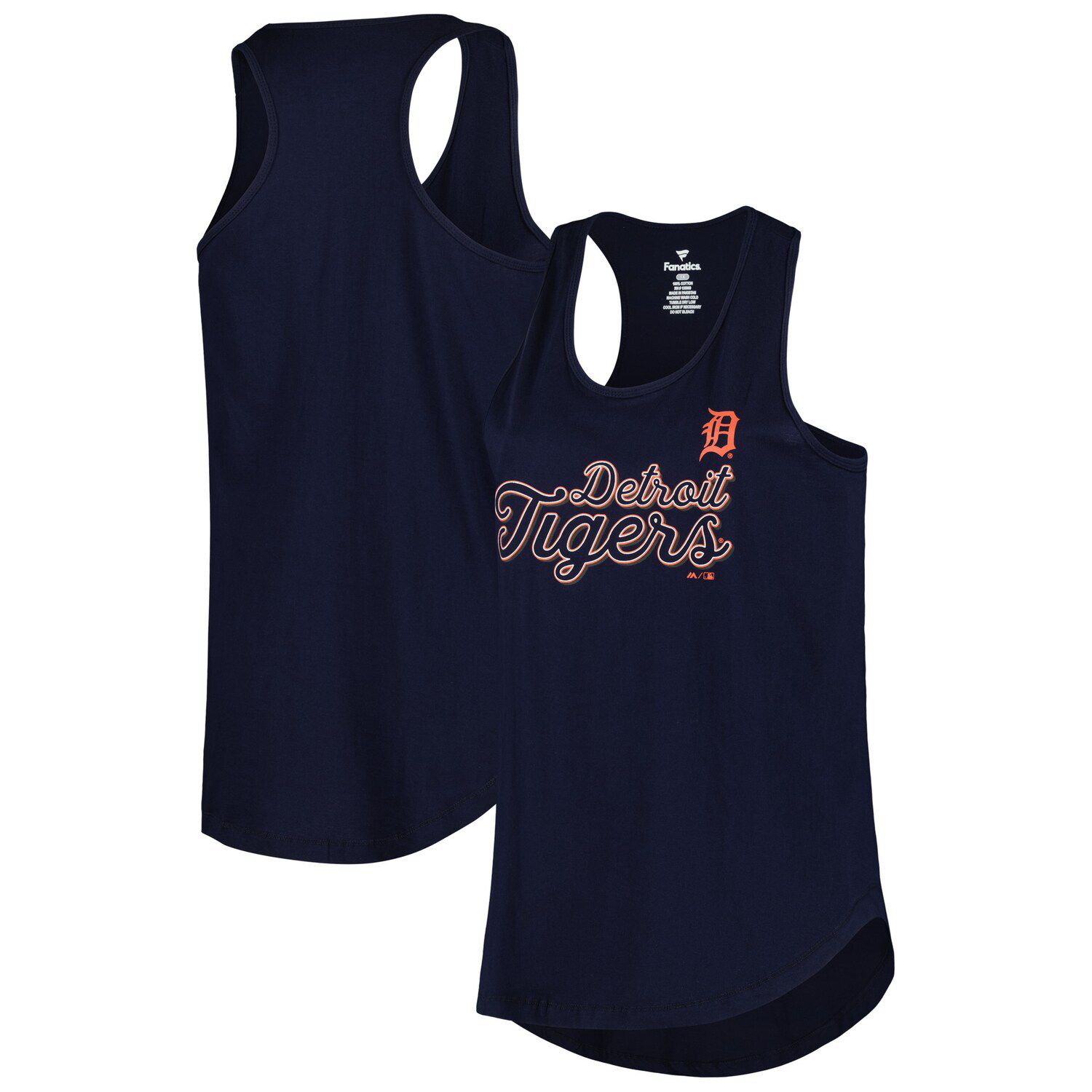 Youth Navy Detroit Tigers Icon Wordmark Sleeveless Tank Top Size: 2XL