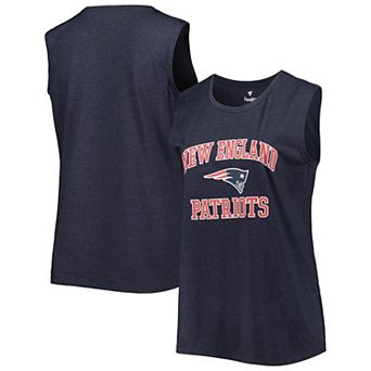 Women's Fanatics Branded Heather Navy New England Patriots Plus Size Tank Top