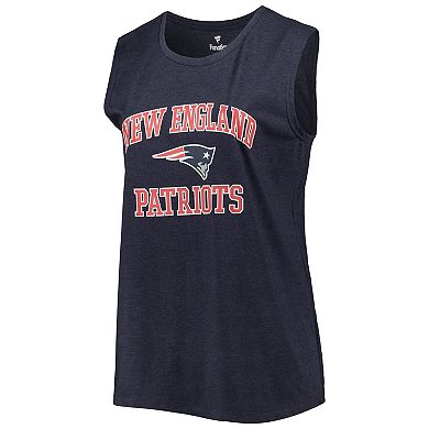 Women's Fanatics Branded Heather Navy New England Patriots Plus Size Tank Top