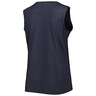 Women's Fanatics Branded Heather Navy New England Patriots Plus Size Tank Top