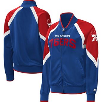 Women's Starter Royal Philadelphia 76ers Slam Dunk Raglan Full-Zip Track Jacket
