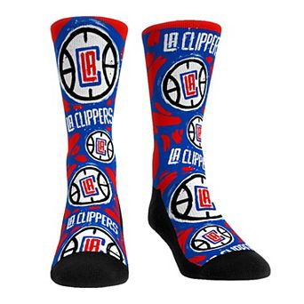 Unisex Rock Em Socks LA Clippers Allover Logo & Paint Crew Socks