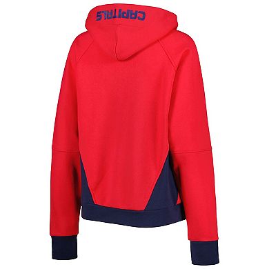 Women's Starter Red Washington Capitals Wishbone Half-Zip Hoodie