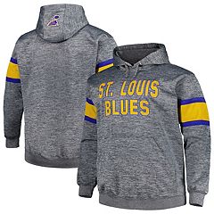 Men's Fanatics Branded Heather Charcoal St. Louis Blues Stacked Long Sleeve Hoodie T-Shirt Size: Medium