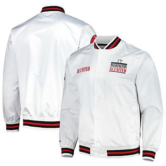 Men's Mitchell & Ness White D.C. United City Full-Snap Satin Jacket