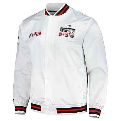Men's Mitchell & Ness White D.C. United City Full-Snap Satin Jacket