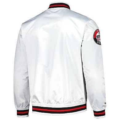 Men's Mitchell & Ness White D.C. United City Full-Snap Satin Jacket