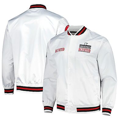 Men's Mitchell & Ness White D.C. United City Full-Snap Satin Jacket